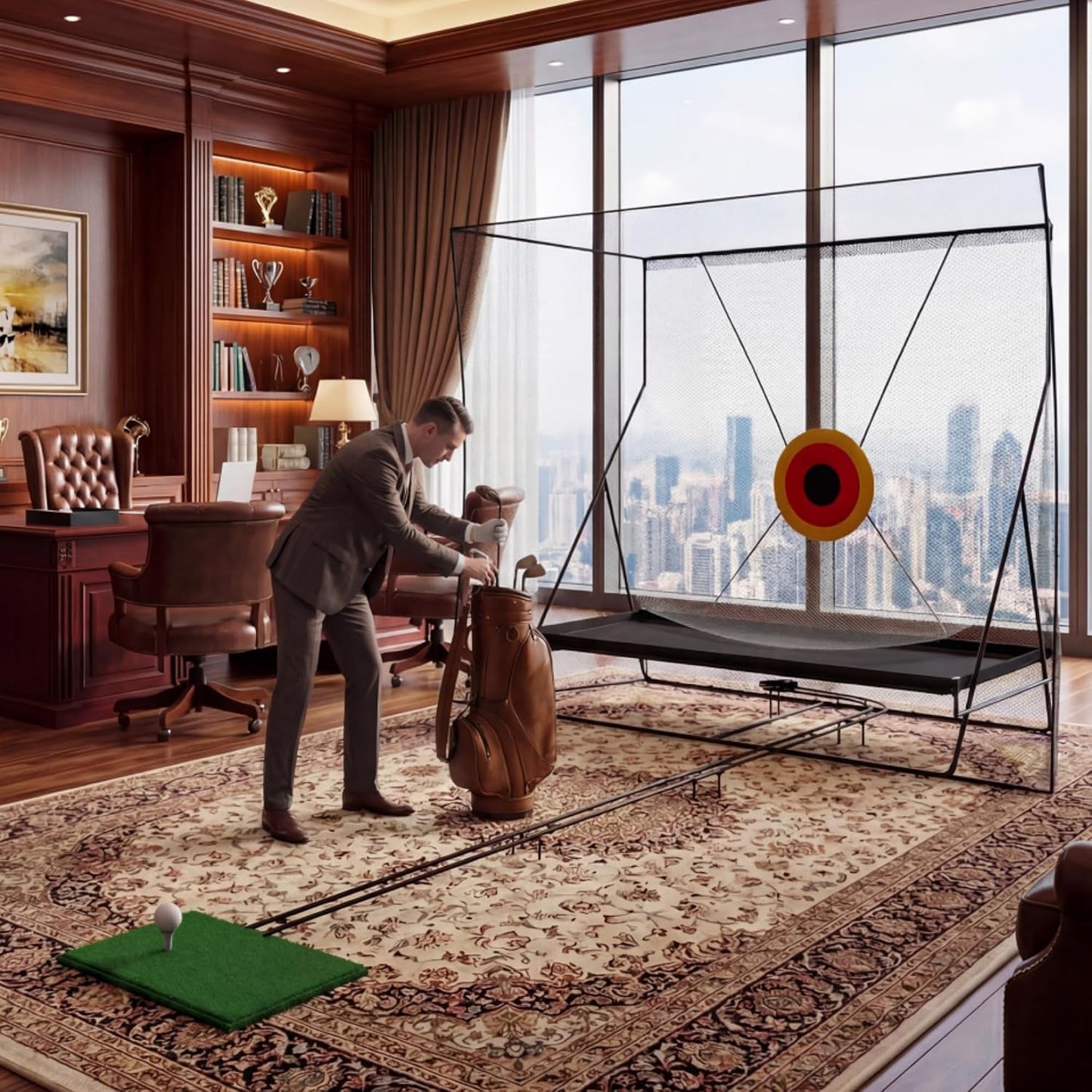 11/10 Ft Golf Simulator Enclosure Package, Golf Hitting Net, Golf Practice Net for Swing Training