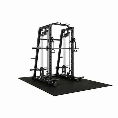 Smith Machine Home Gym, 2200LB Power Cage with Dual Pulley Cable Systems, LAT Pull-Down, Leg Hold-Down & 20+ Attachments for Full Body Workouts