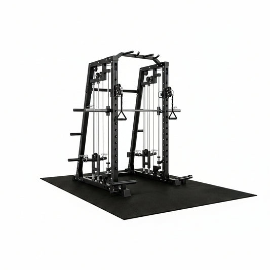 Smith Machine Home Gym, 2200LB Power Cage with Dual Pulley Cable Systems, LAT Pull-Down, Leg Hold-Down & 20+ Attachments for Full Body Workouts