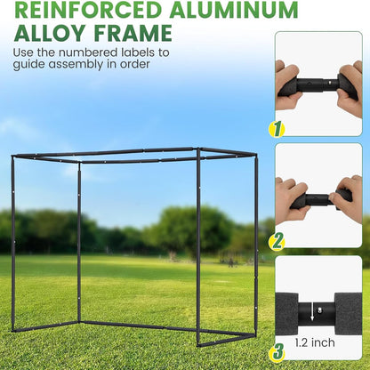 Golf Simulator Impact Screen, 4Mm Thick HD Golf Impact Screen for Indoor Outdoor Practice, Reinforced Grommets for Extended Lifespan, Quiet Impact Polyester Mesh Fabric, Storage Bag Included