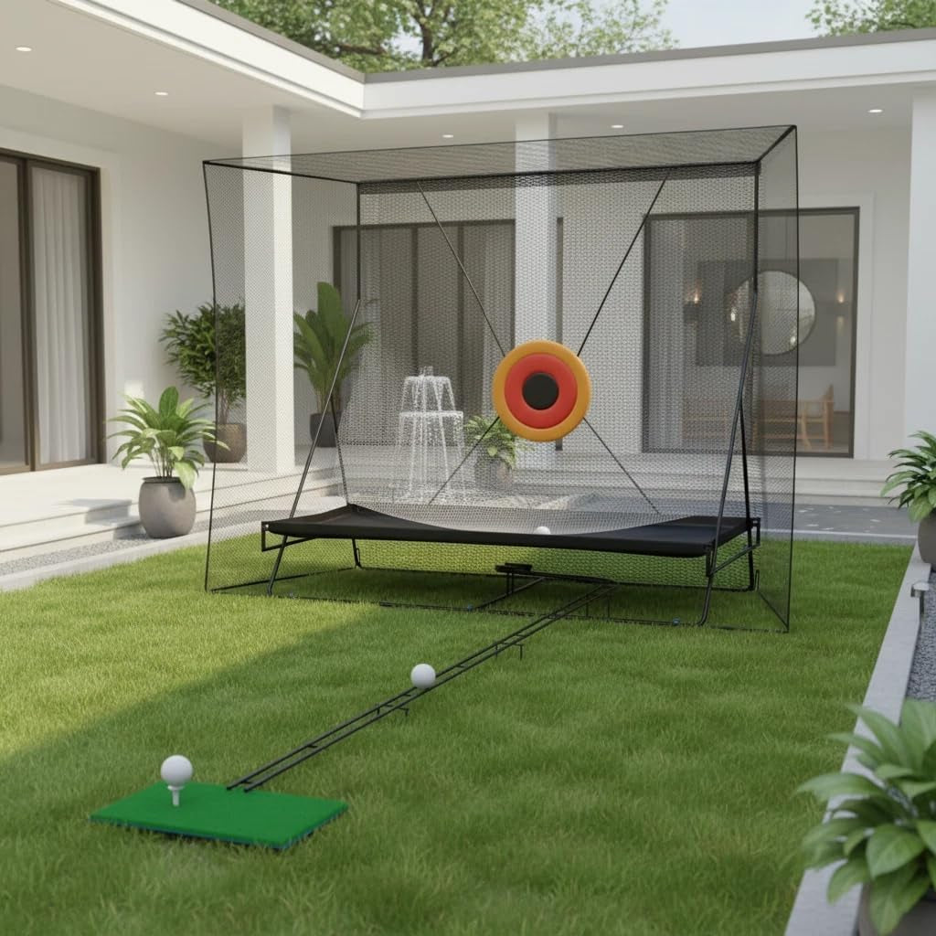 11/10 Ft Golf Simulator Enclosure Package, Golf Hitting Net, Golf Practice Net for Swing Training