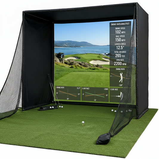 Golf Simulator Impact Screen, 4Mm Thick HD Golf Impact Screen for Indoor Outdoor Practice, Reinforced Grommets for Extended Lifespan, Quiet Impact Polyester Mesh Fabric, Storage Bag Included
